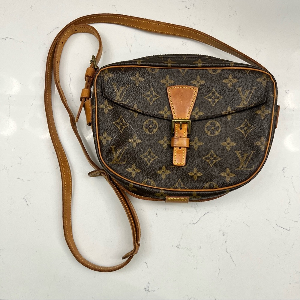 Louis Vuitton Brown Monogram Crossbody Bag with Tan Trim